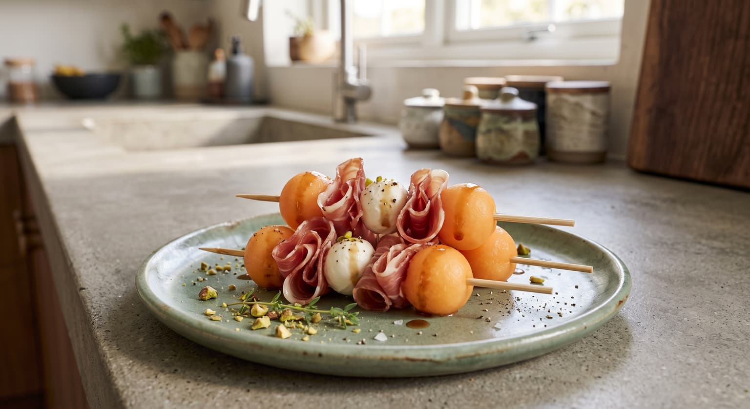 Brochetas de melón
